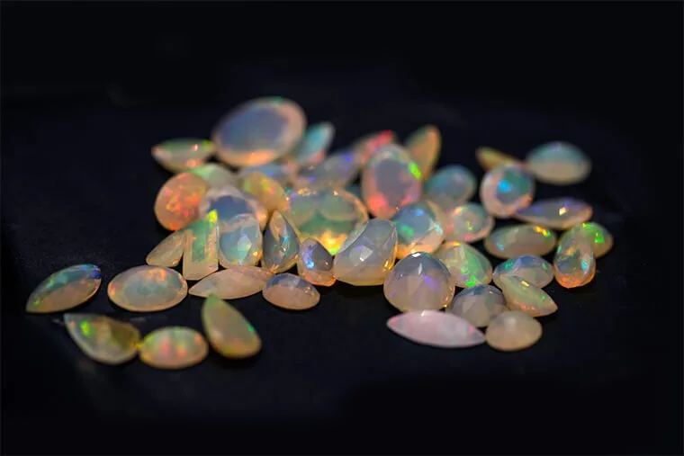 Parcel of opal cabochons ready for setting