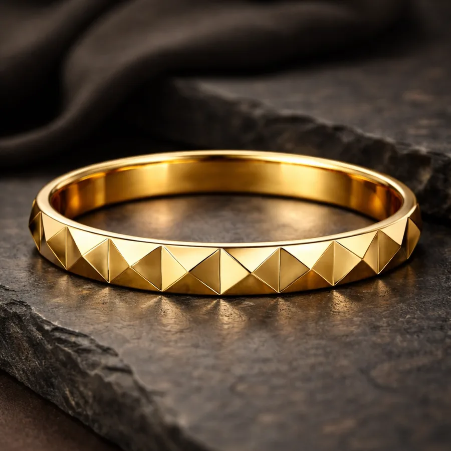 14K gold bracelet for men - artisan made jewelry piece