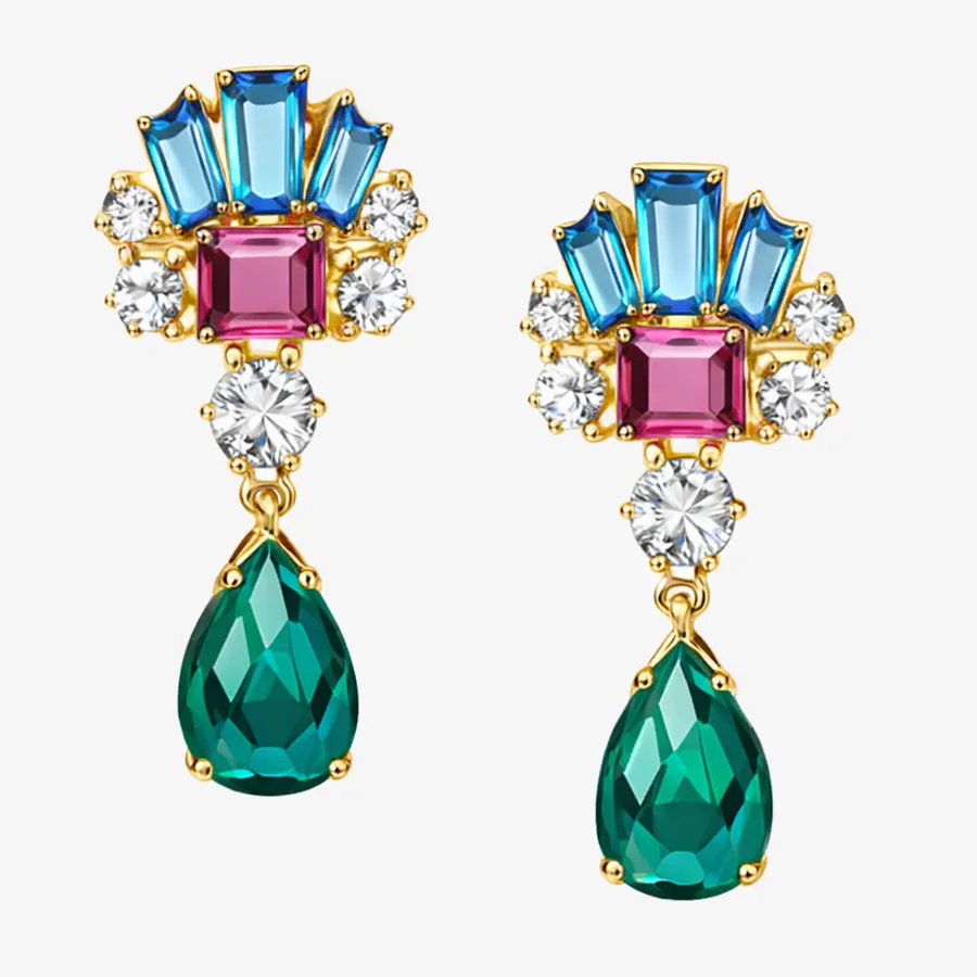 18K gold earrings - Pukhraj Gems export quality
