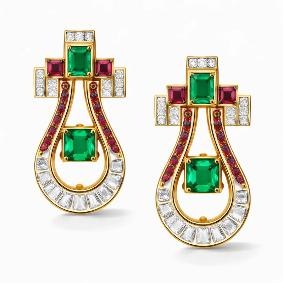 18K gold diamond earrings - precision made by skilled artisans