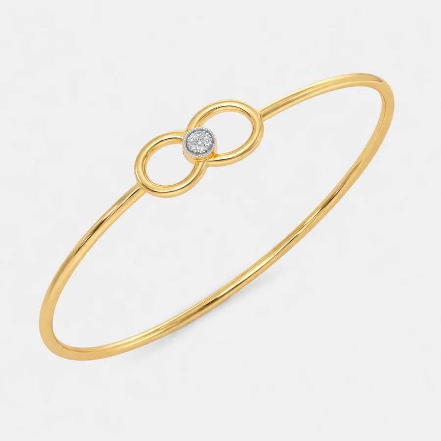 18K gold diamond bangle - premium quality Indian jewelry