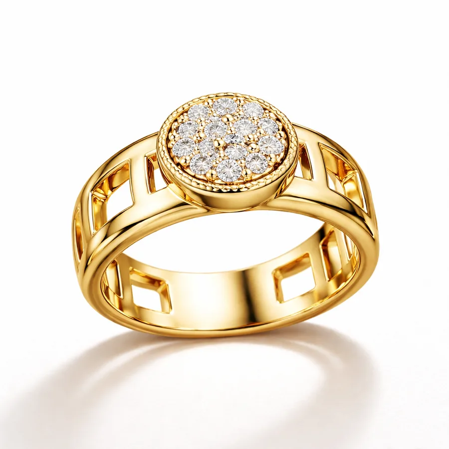 18K gold diamond ring for women - quality assured jewelry piece