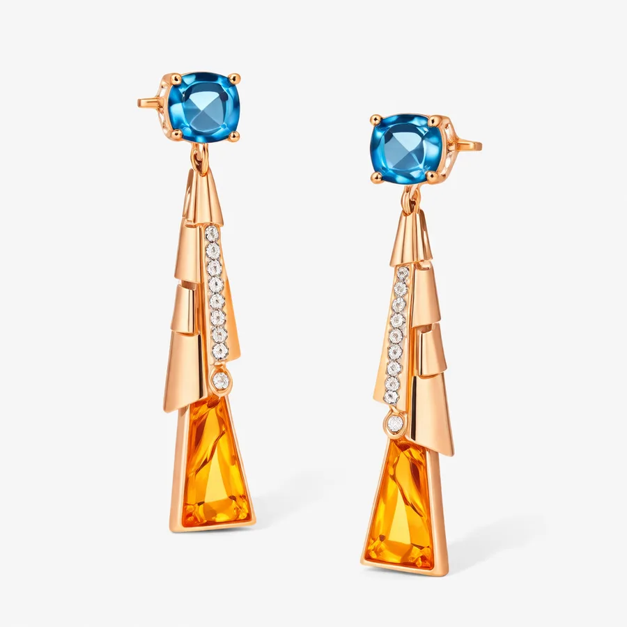 18K gold diamond earrings - custom manufactured in India
