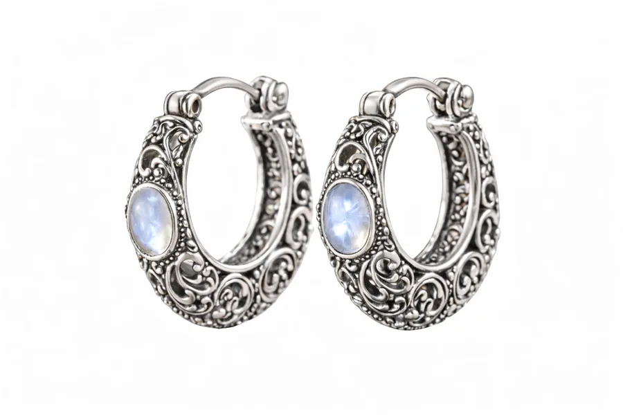 925 silver earrings - crafted by Pukhraj Gems India