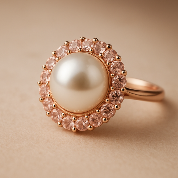 Rose Gold Pearl  Ring