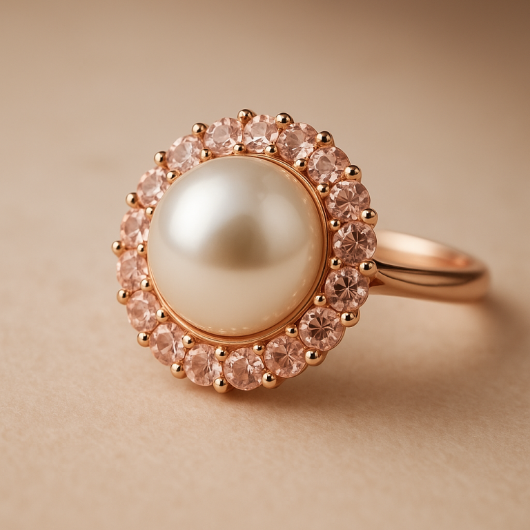 Rose Gold Pearl  Ring
