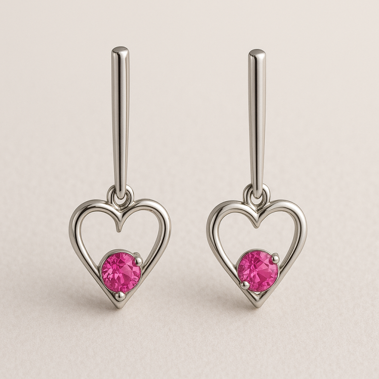 Silver Dangle Gemstone Earrings