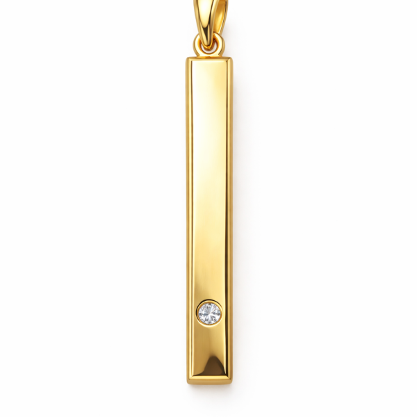 Yellow Gold Diamond Bar Pendant