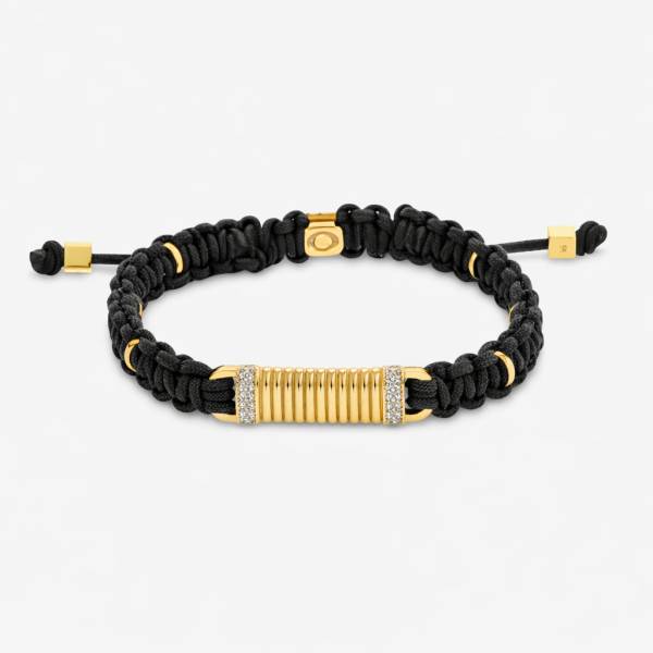 Yellow Gold Macrame Bracelet For Men's