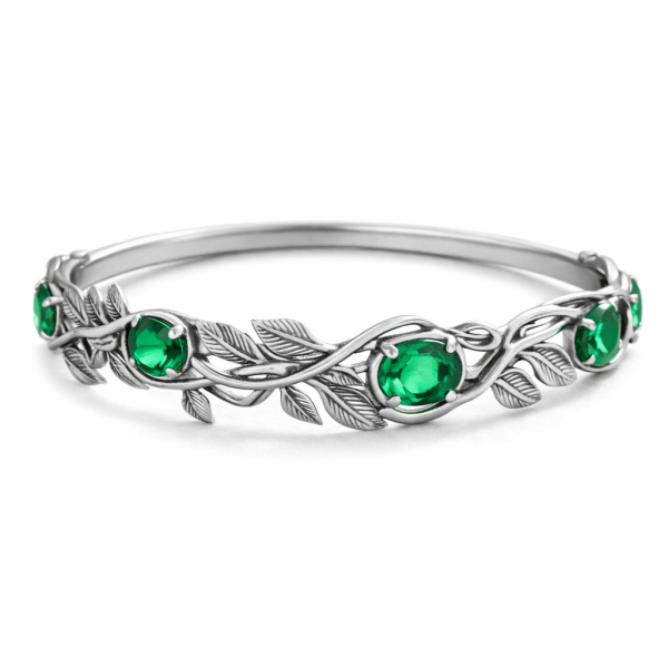 Green Stone 925 Sterling Silver Bracelet Jewelry