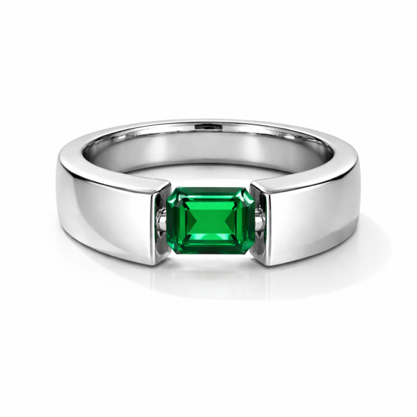 925 Sterling Silver Emerald Band Ring Jewelry