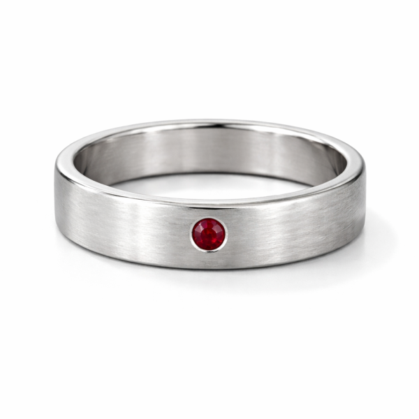 925 Sterling Silver Band Ring Red Garnet Gemstone Jewelry