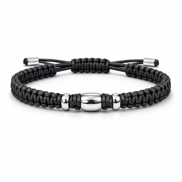 Macrame Bracelet with 925 Sterling Silver Accents