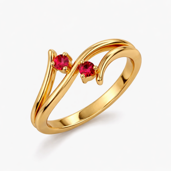 Radiant Twist 18k Gold Ruby Ring Women's Jewelry