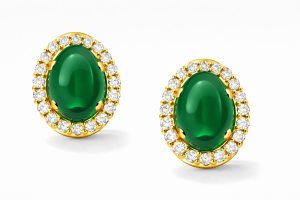 18K gold diamond earrings - quality assured jewelry piece